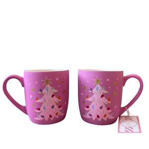 Peppermint & Pine Pink Christmas Tree Mug Set of 2 Holiday 2024 New Release